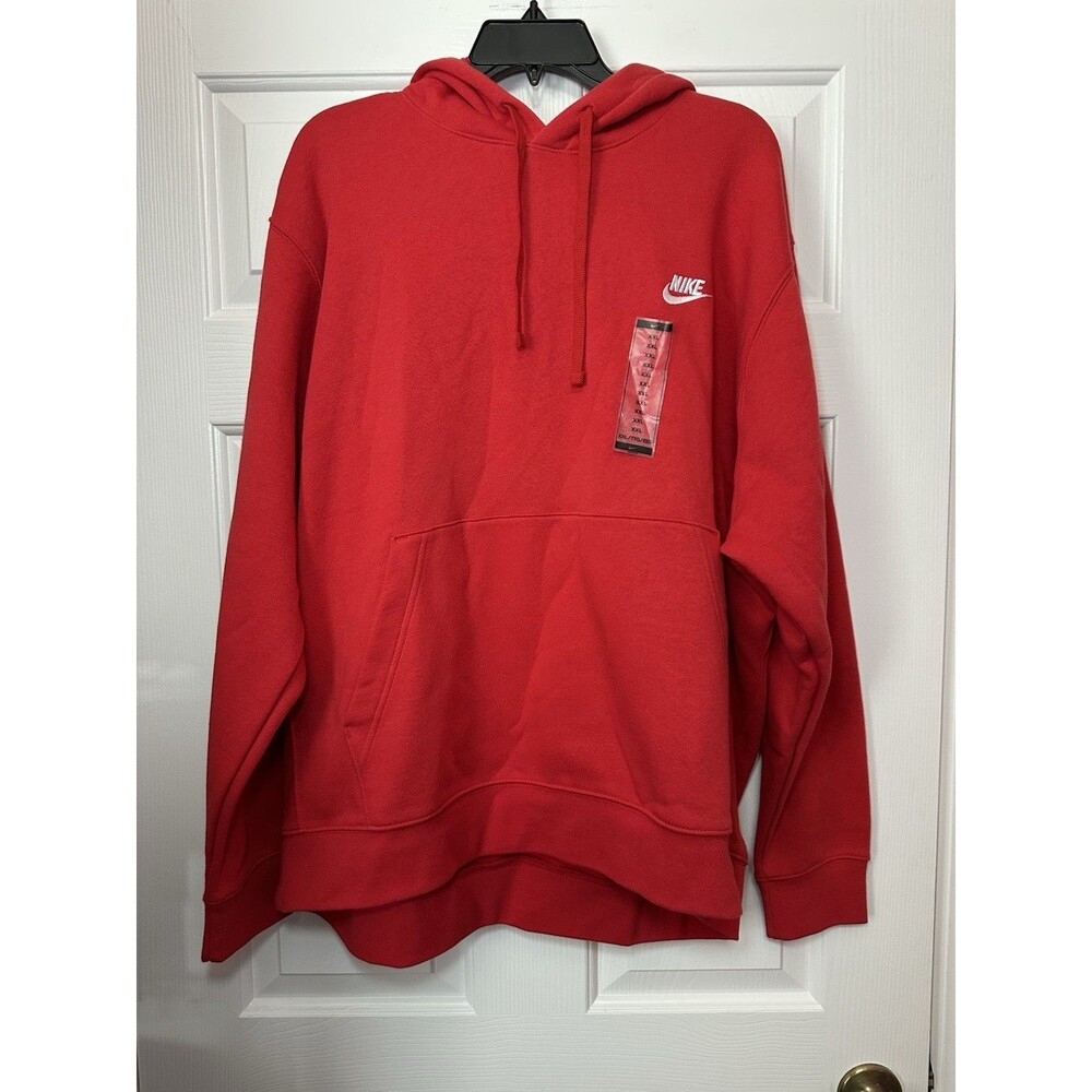 Size 2XL Nike Sweatshirt Mens Red Club Fleece Hoodie Pullover Sweater BV2654-657